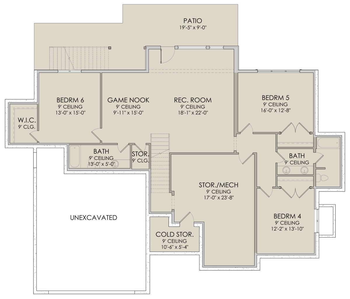 Walkout Basement for House Plan #6422-00042