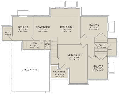 In Ground Basement for House Plan #6422-00042