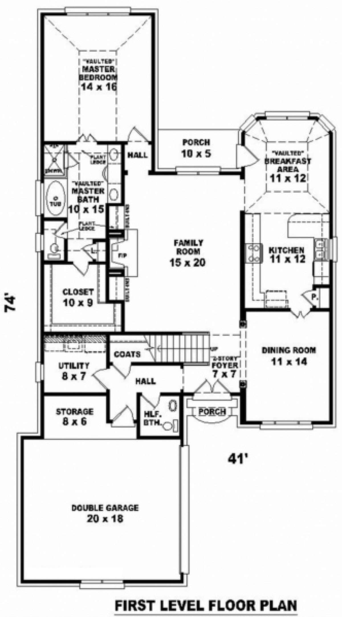 Floorplan 1 for House Plan #053-00432