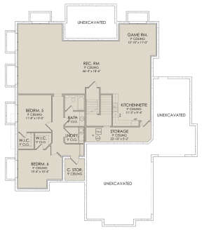 In Ground Basement for House Plan #6422-00043