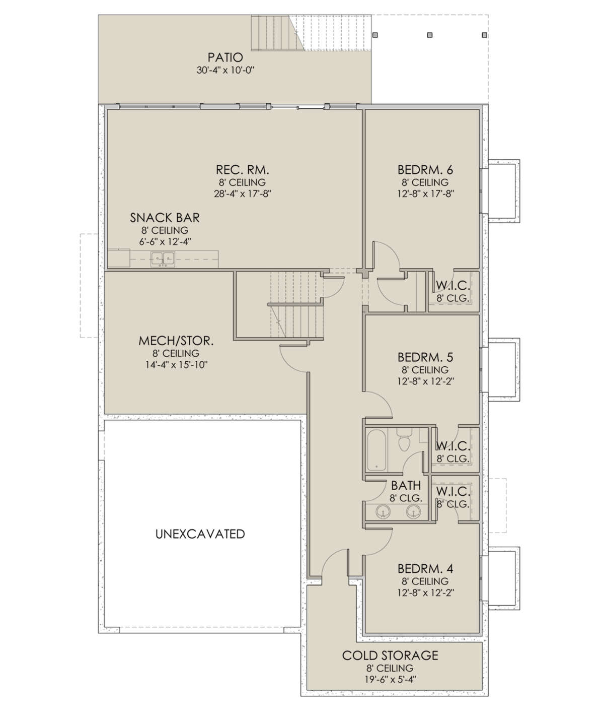 Walkout Basement for House Plan #6422-00044