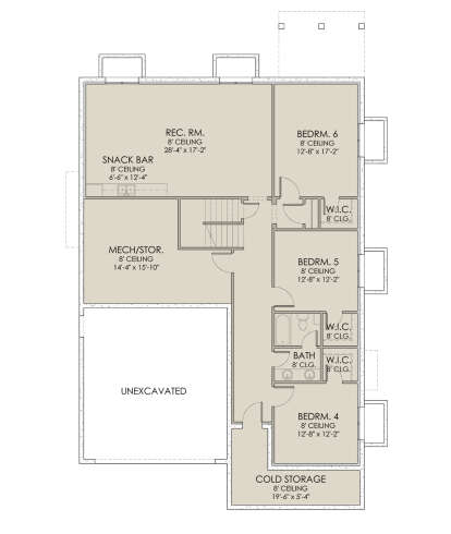 In Ground Basement for House Plan #6422-00044