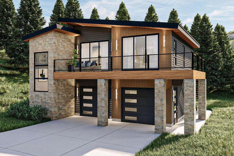 House Plan House Plan #28393 Angled Front Elevation