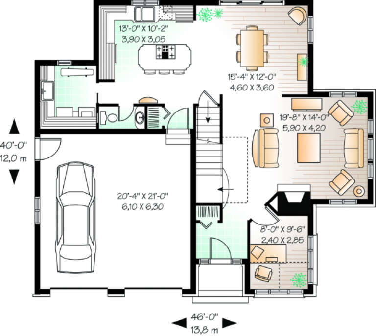 House Plan House Plan #284 Drawing 1