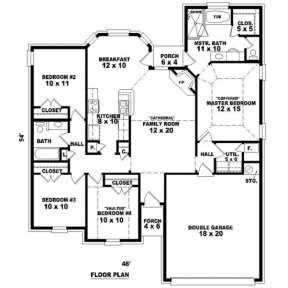 Floorplan 1 for House Plan #053-00433