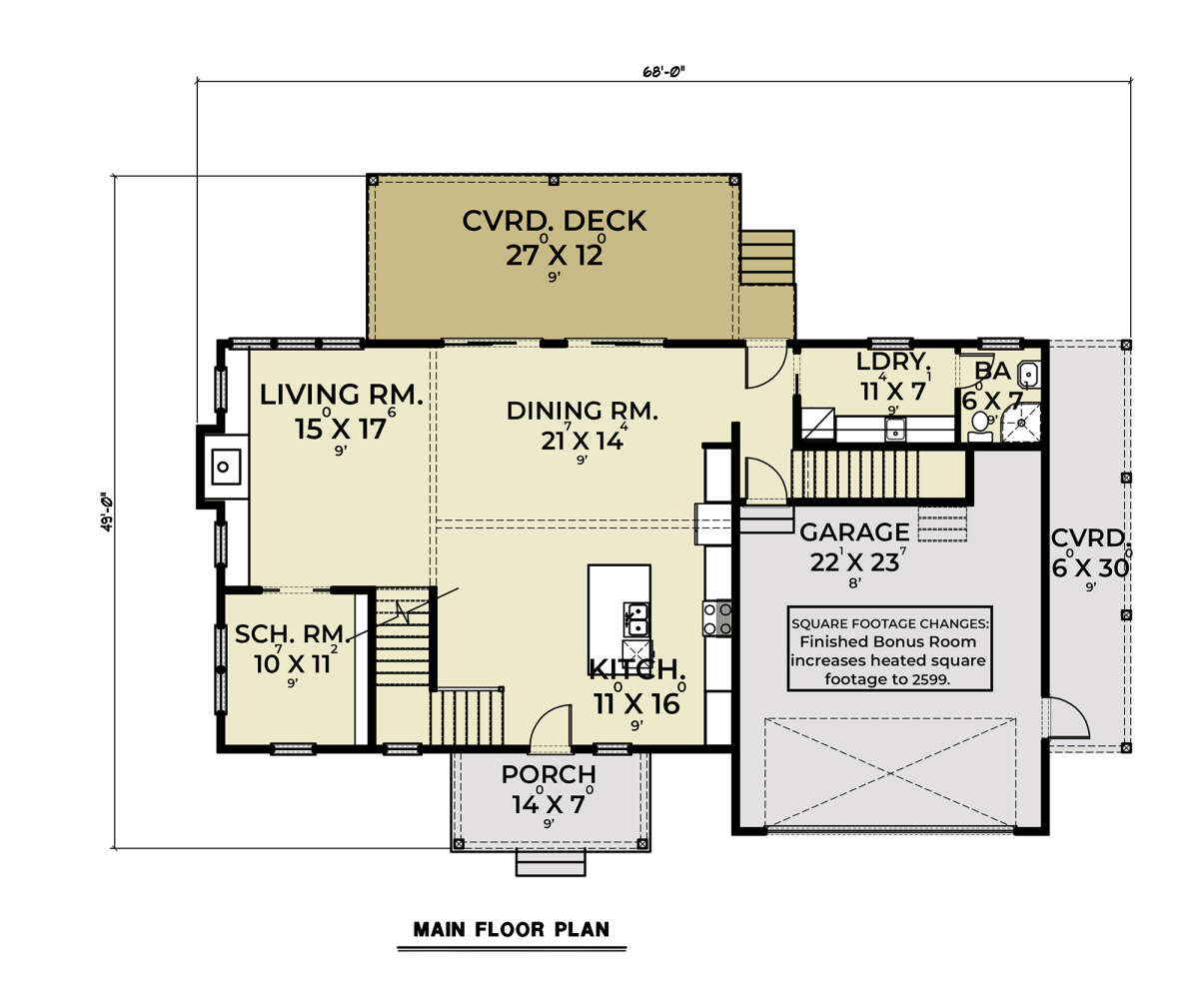 Main Floor  for House Plan #2464-00064