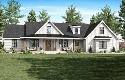 Modern Farmhouse House Plan #2464-00065 Elevation Photo