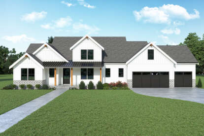 Modern Farmhouse House Plan #2464-00067 Elevation Photo