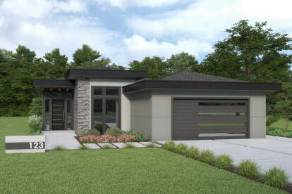 House Plan House Plan #28410 Angled Front Elevation