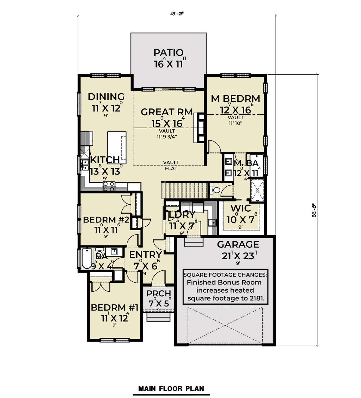 Main Floor  for House Plan #2464-00072