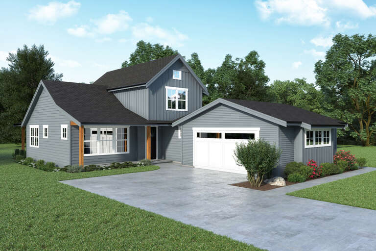 House Plan House Plan #28414 Angled Front Elevation