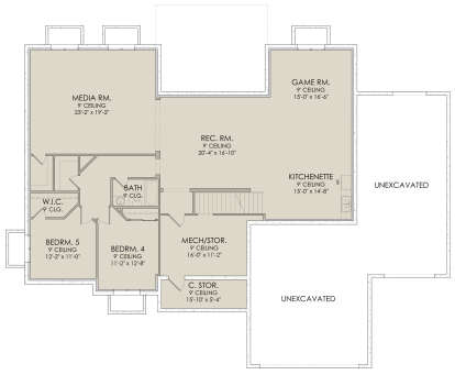 In Ground Basement for House Plan #6422-00045