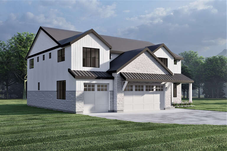 Modern Farmhouse House Plan #6422-00046 Elevation Photo