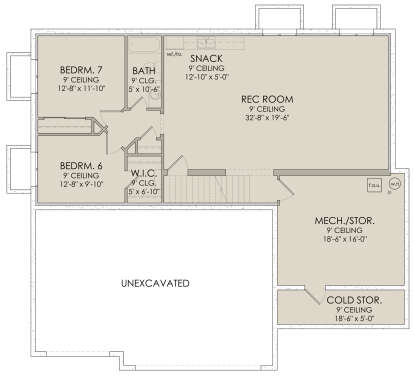 In Ground Basement for House Plan #6422-00046
