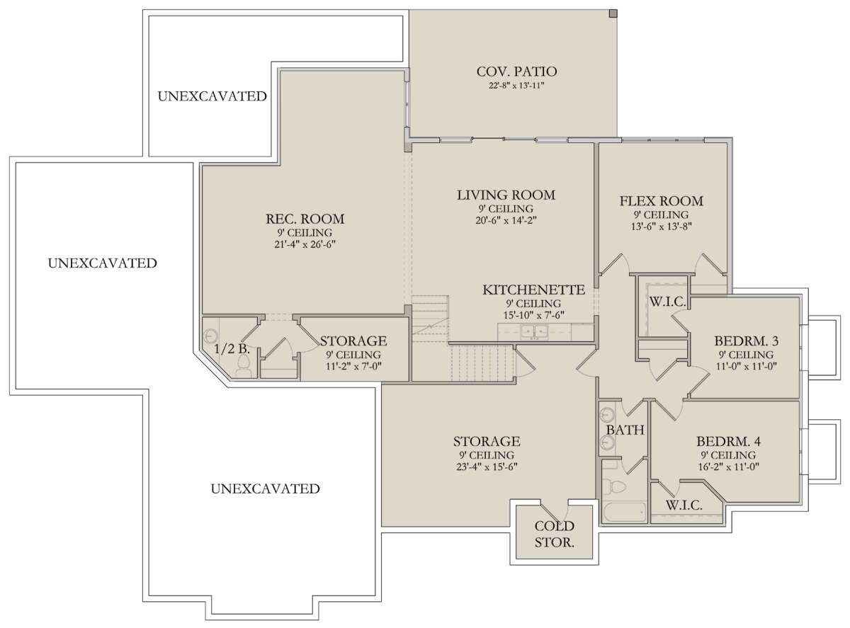 Walkout Basement for House Plan #6422-00047
