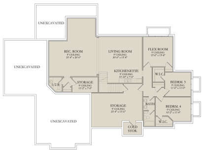 In Ground Basement for House Plan #6422-00047