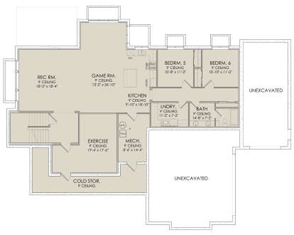 In Ground Basement for House Plan #6422-00048