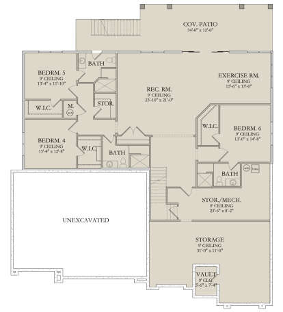 Walkout Basement for House Plan #6422-00050