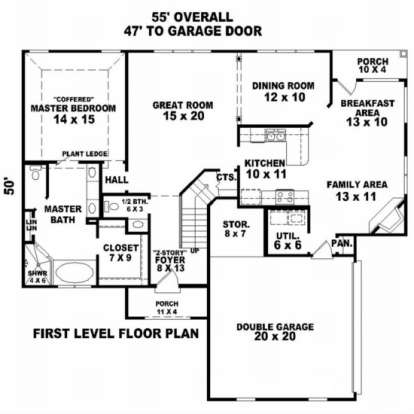 Floorplan 1 for House Plan #053-00436