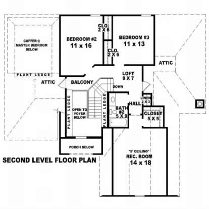 Floorplan 2 for House Plan #053-00436