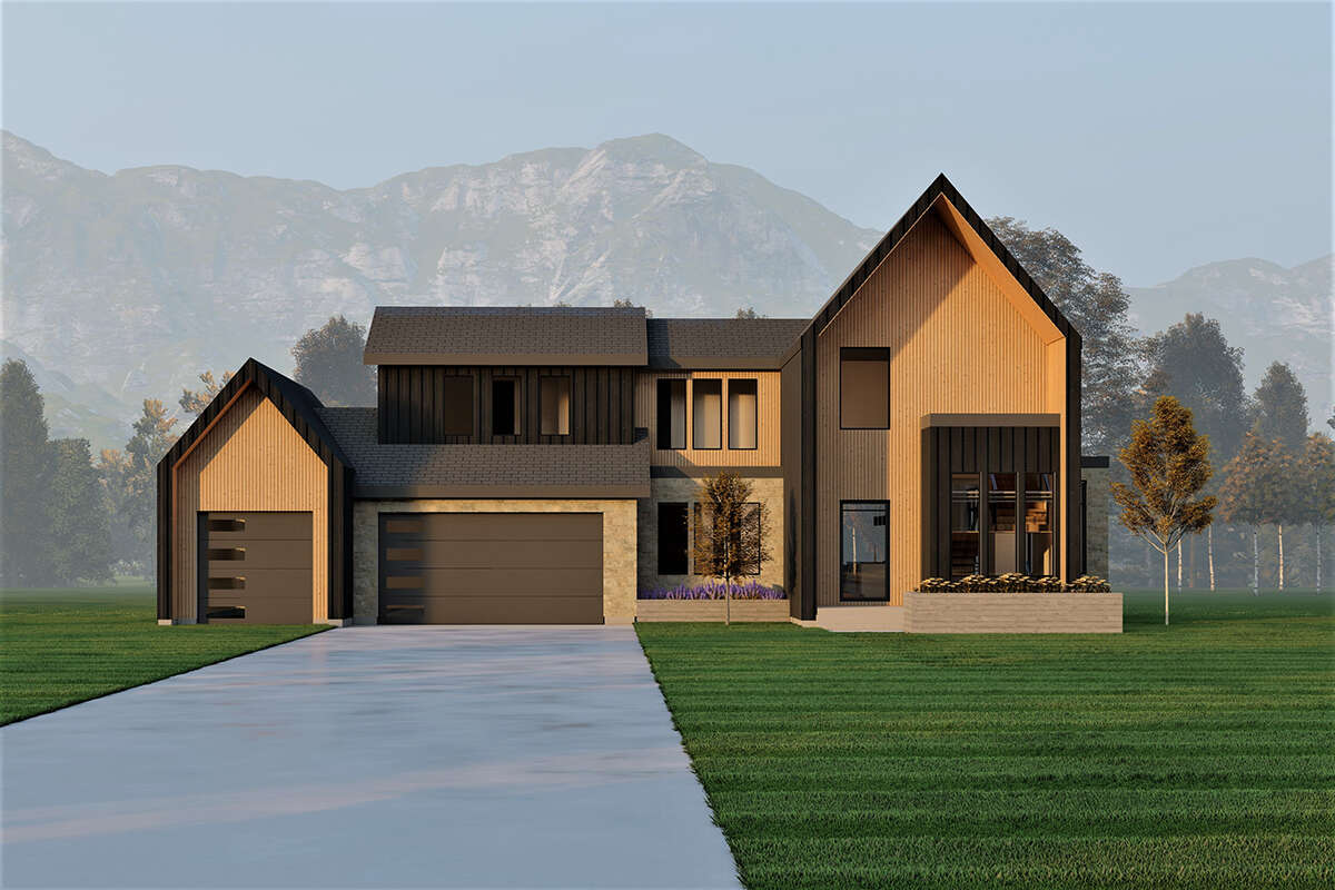 Modern Plan: 3,298 Square Feet, 4 Bedrooms, 3.5 Bathrooms - 6422-00051