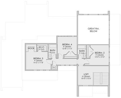 Second Floor for House Plan #6422-00051