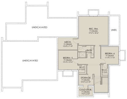 In Ground Basement for House Plan #6422-00051