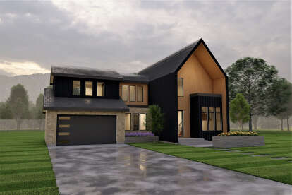 Modern House Plan #6422-00052 Elevation Photo