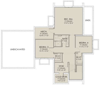 In Ground Basement for House Plan #6422-00052