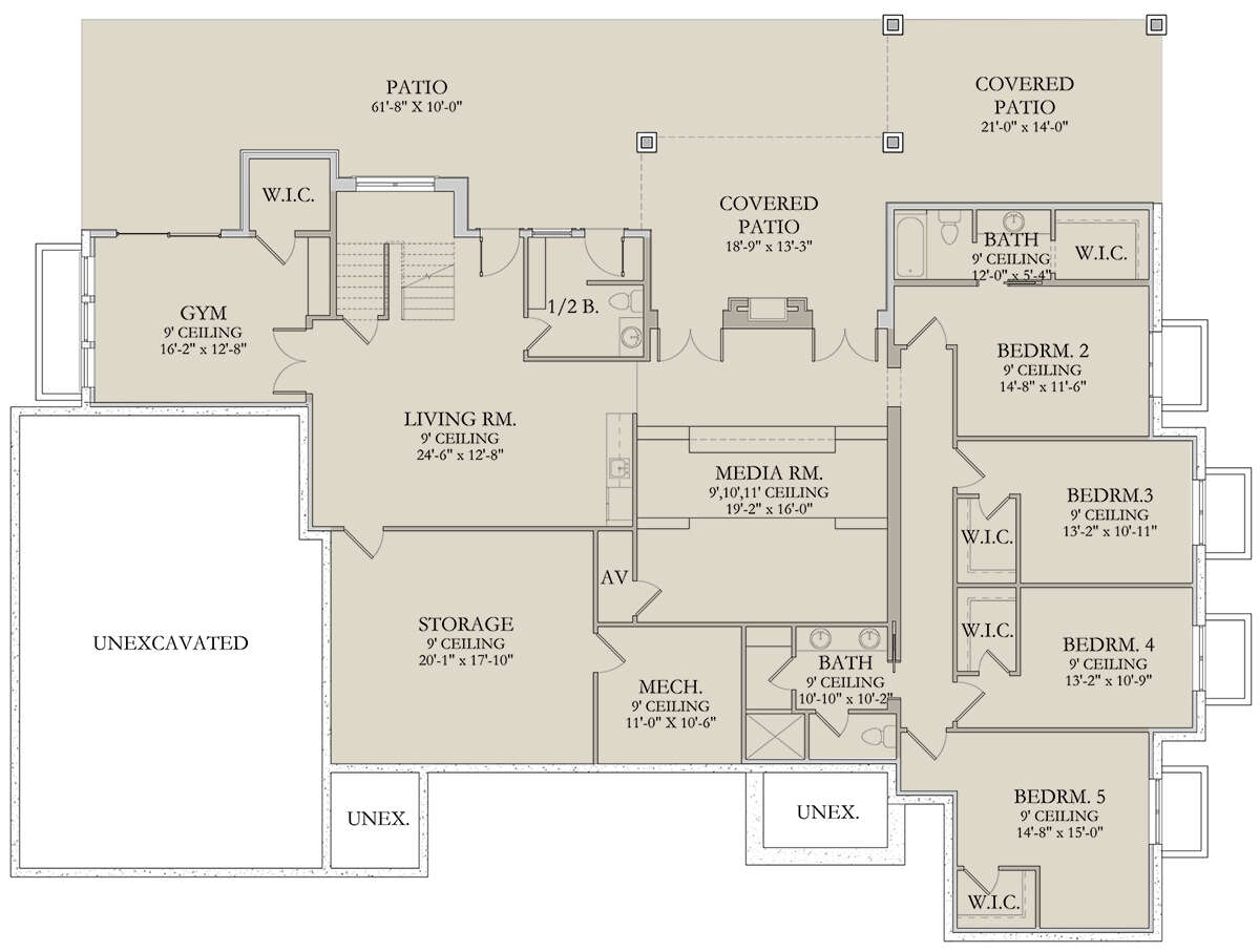 Walkout Basement for House Plan #6422-00053