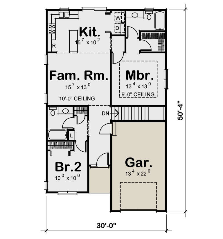 Traditional Plan - 1,091 Square Feet, 2 Bedrooms, 2 Bathrooms | Floor ...