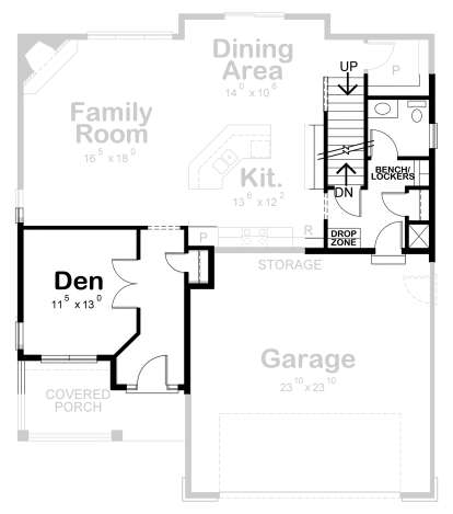 Alternate Main Floor Layout for House Plan #402-01774