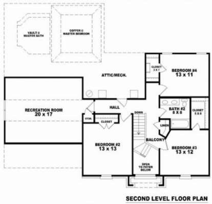 Floorplan 2 for House Plan #053-00437