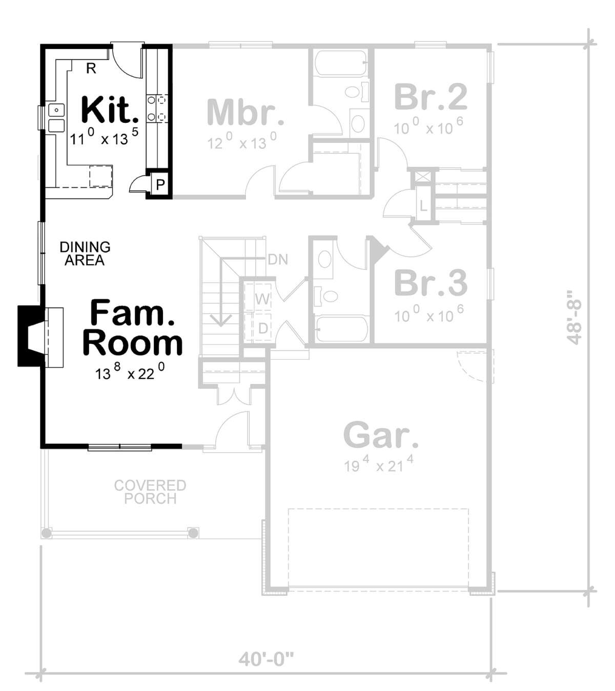Alternate Main Floor Layout for House Plan #402-01777