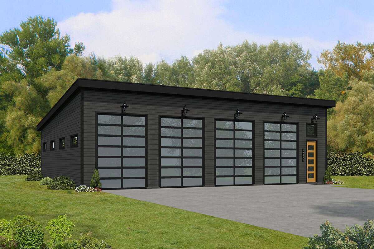 Modern 8 Car Garage Plan - 3,000 Square Feet, 1 Bathroom | Floor Plan ...