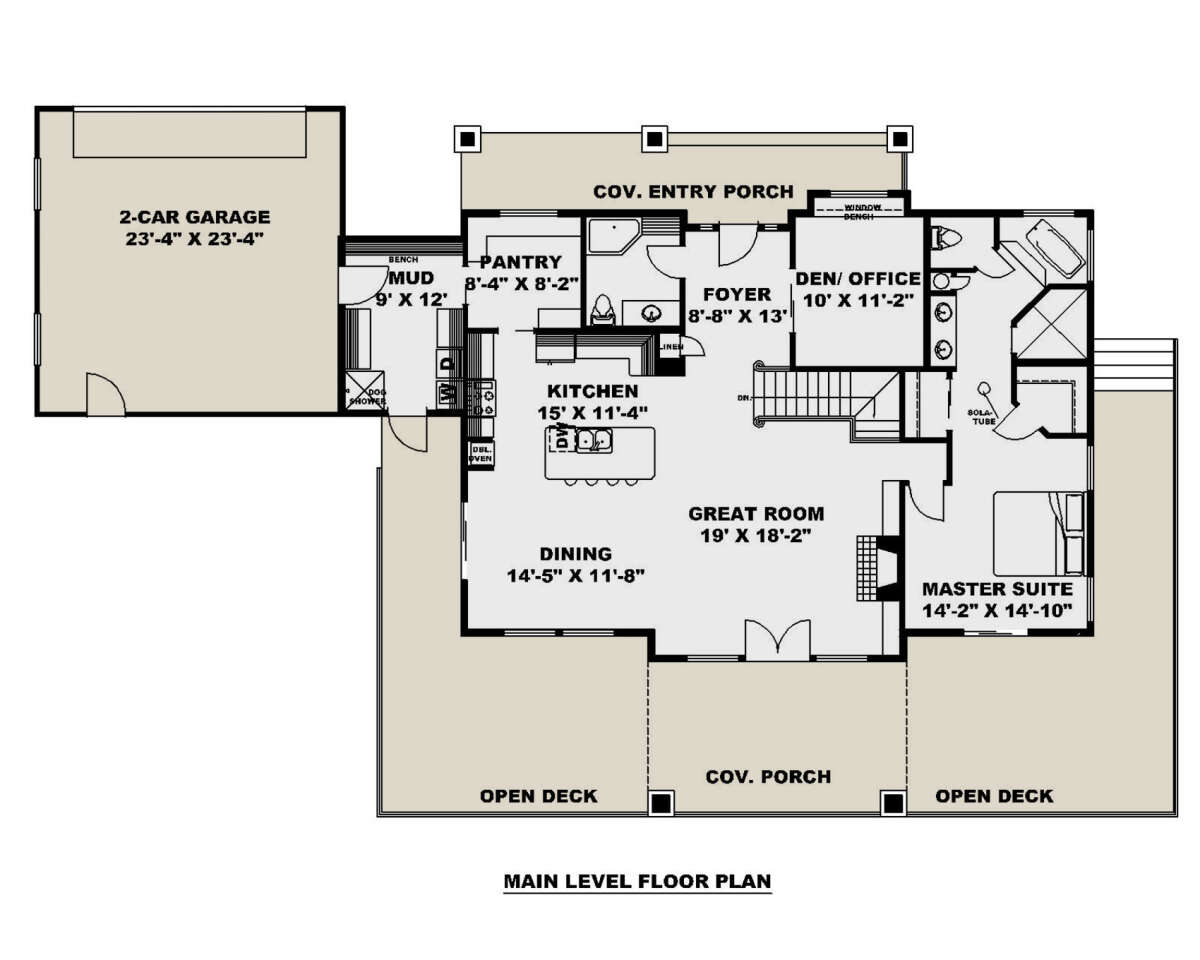 Craftsman Plan: 3,443 Square Feet, 3 Bedrooms, 4 Bathrooms - 039-00707