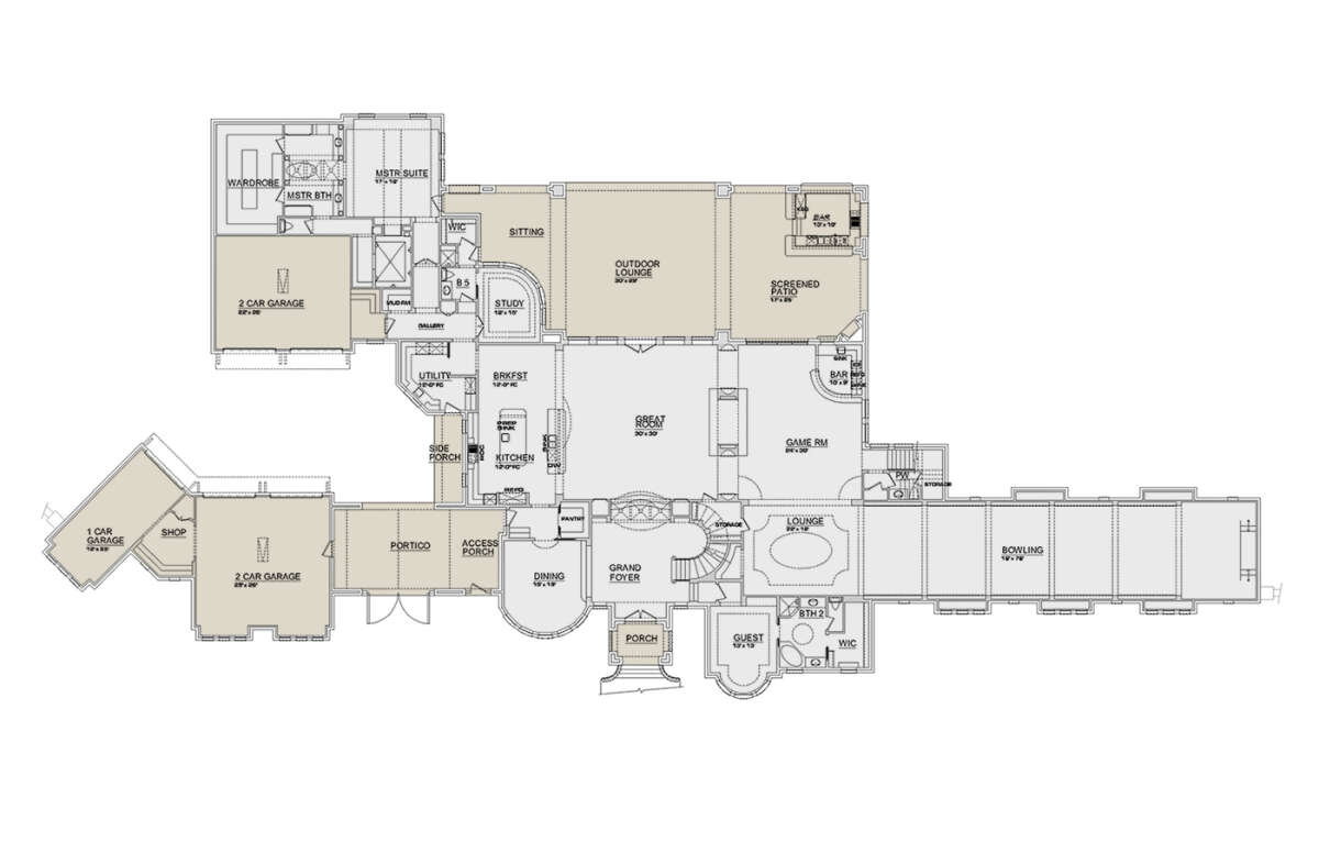 French Country Plan: 9,792 Square Feet, 4 Bedrooms, 5.5