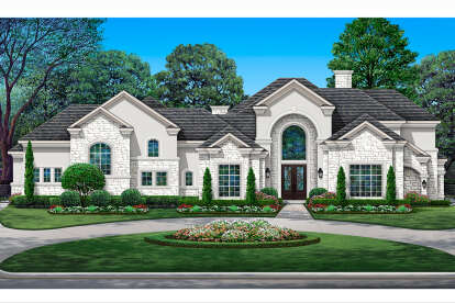 European House Plan #5445-00484 Elevation Photo