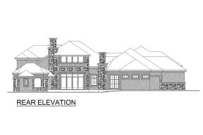 European House Plan #5445-00484 Elevation Photo