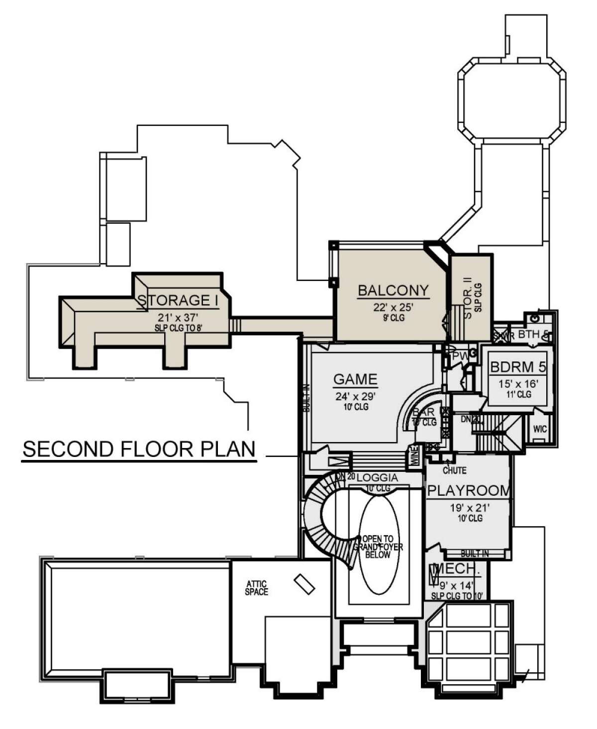 Second Floor for House Plan #5445-00484