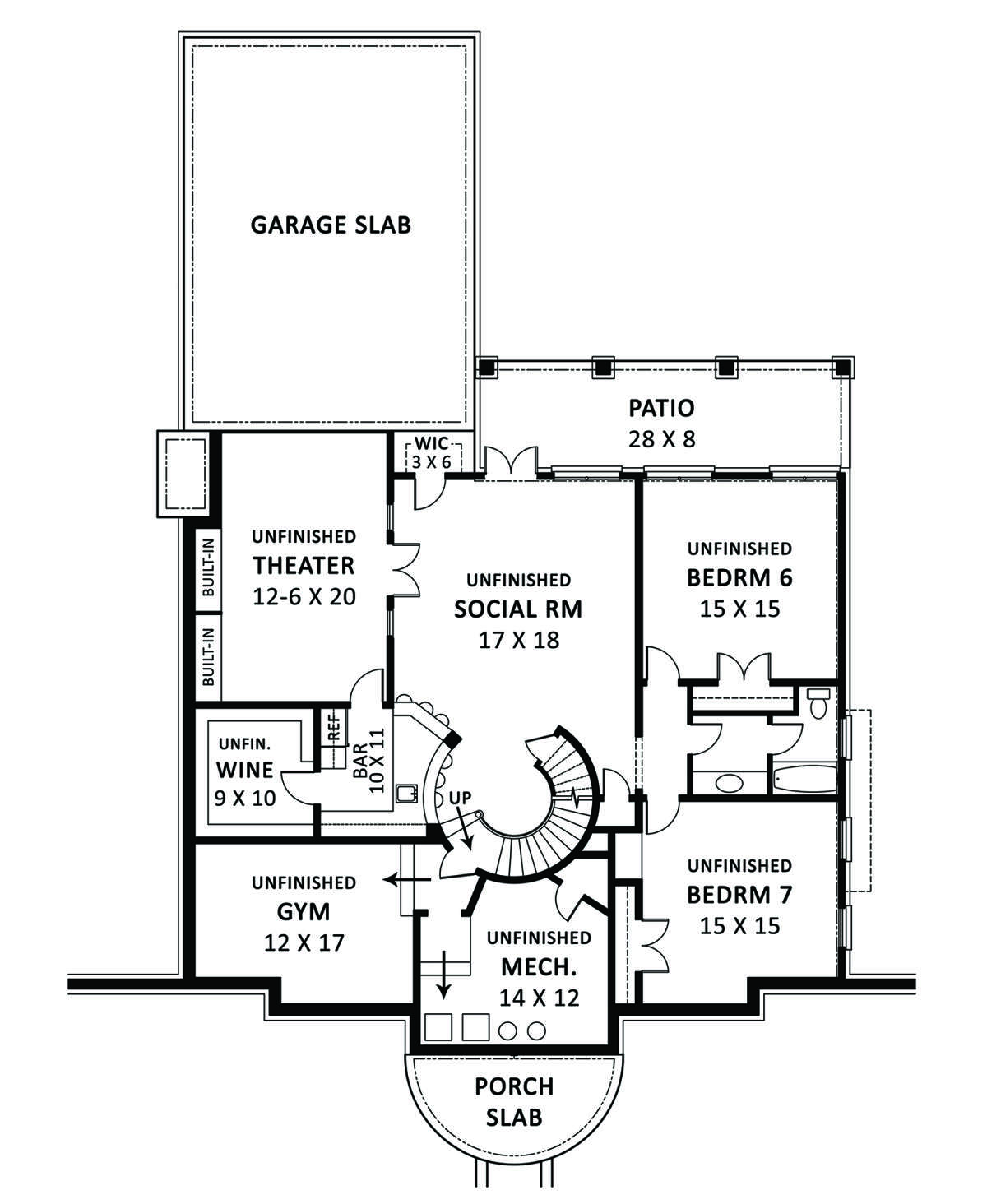 Basement for House Plan #4195-00051