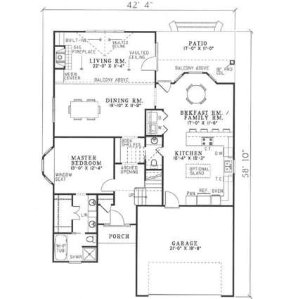 Main Floor for House Plan #110-00031