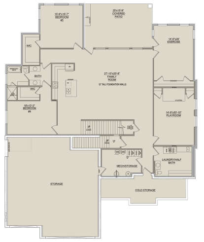 Basement for House Plan #8768-00118