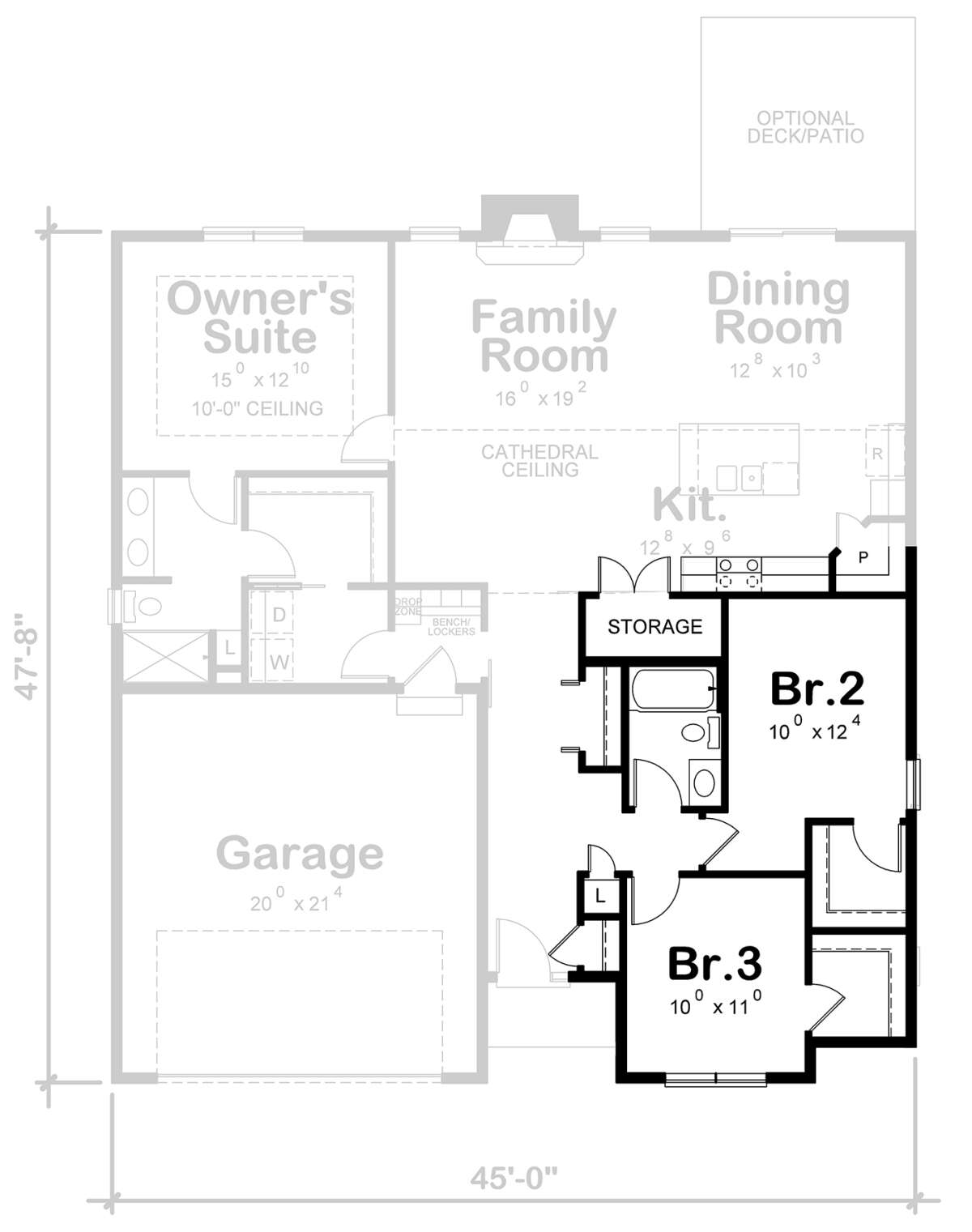 Alternate Main Floor Layout for House Plan #402-01782