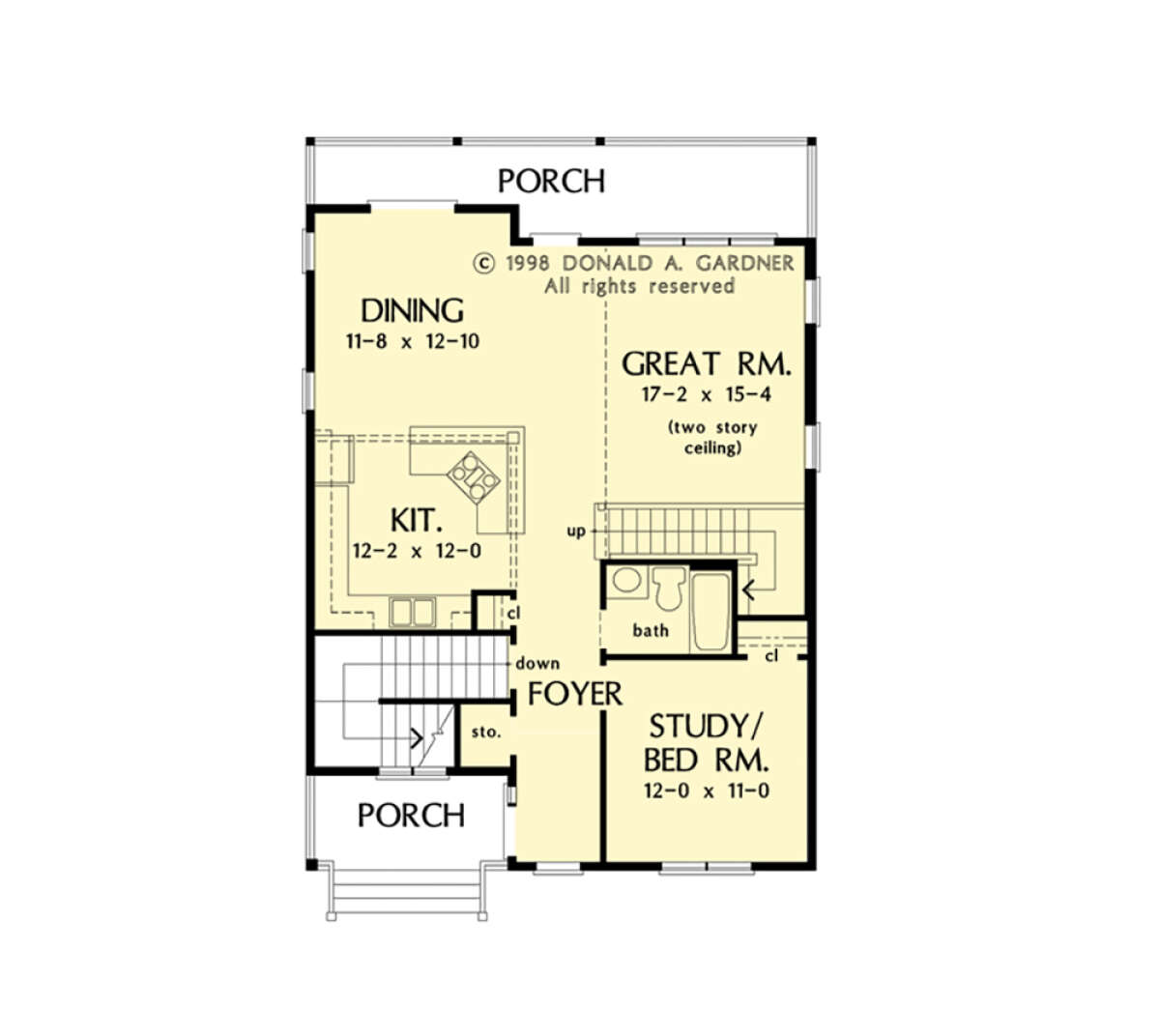 Main Floor w/ Basement Stair Location for House Plan #2865-00363