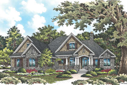 House Plan House Plan #28490 Angled Front Elevation