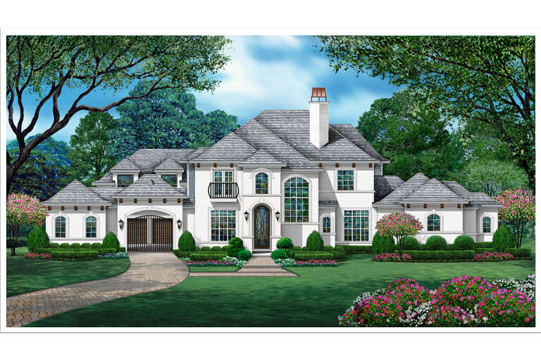 French Country House Plan #5445-00485 Elevation Photo