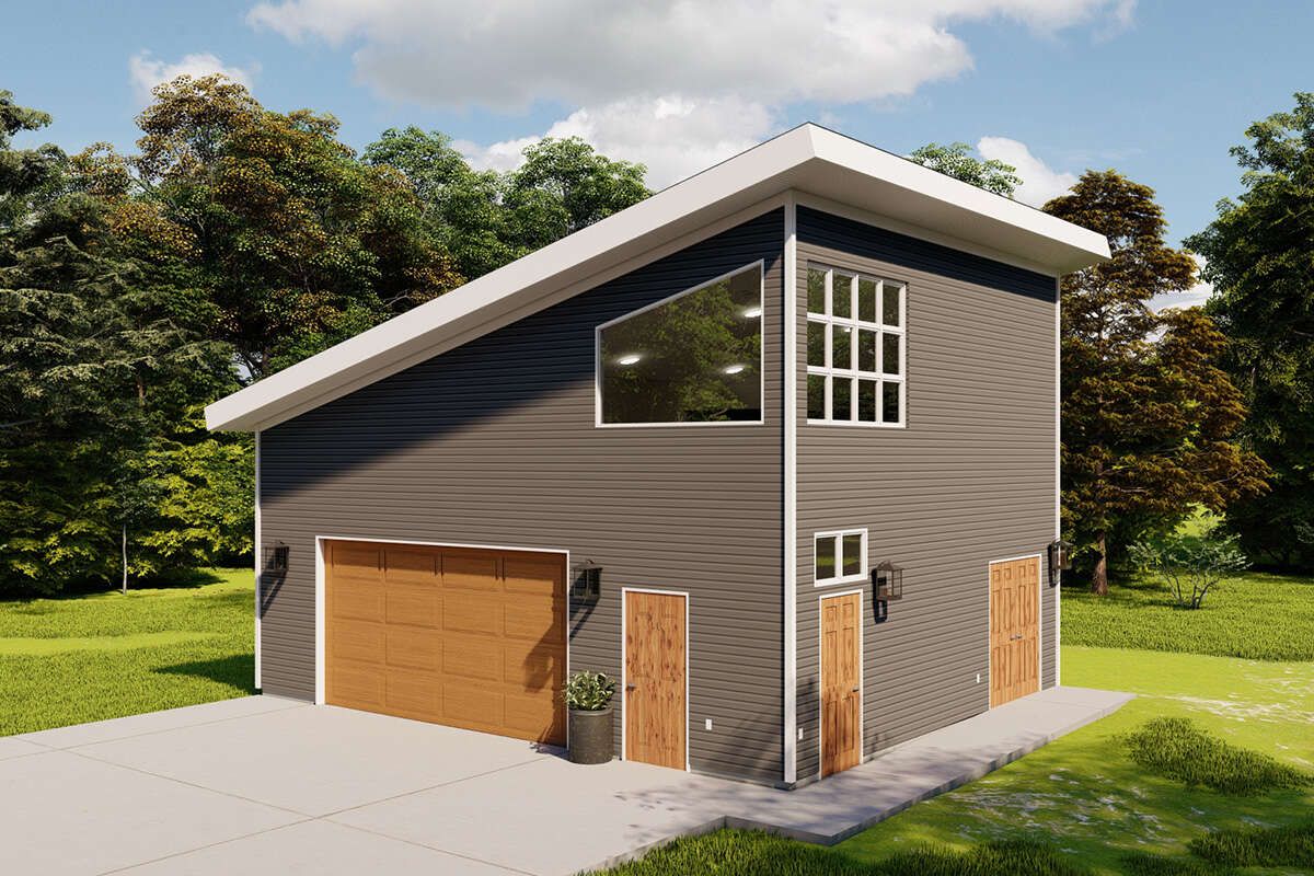 Contemporary 2 Car Garage Plan - 1,290 Square Feet | Floor Plan #2802 ...