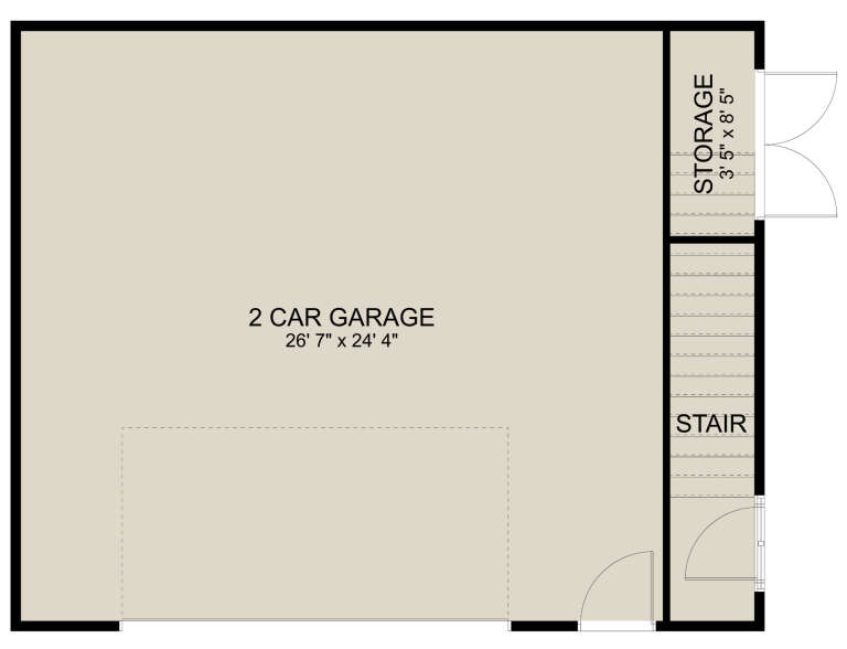 Contemporary 2 Car Garage Plan - 1,290 Square Feet | Floor Plan #2802 ...