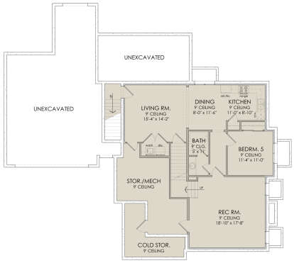 In Ground Basement for House Plan #6422-00054